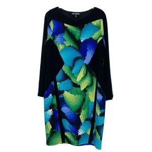 PICADILLY Women’s Multicolor TieDye Long Sleeve Knit Sheath Dress Size M E5